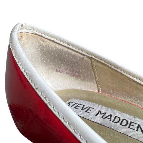 Steve Madden Heels 5" P-Lauren Size 7 Myra Classic Pumps Red Patent Leather - Picture 6 of 9